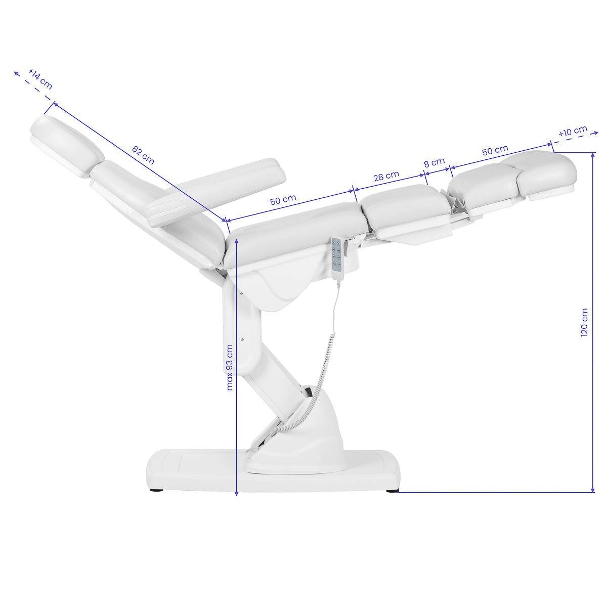 Kate electric podiatry chair, 4 actuators, white - BVShop