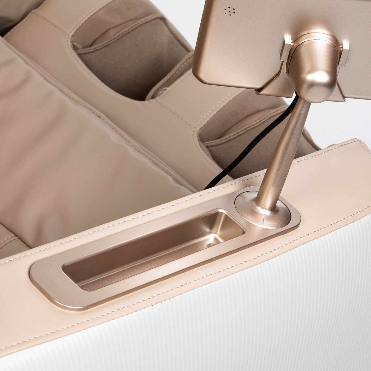 White Sakura Prime 101 massage chair from SAKURA, showcasing ergonomic design and plush cushioning in a modern massage furniture style.