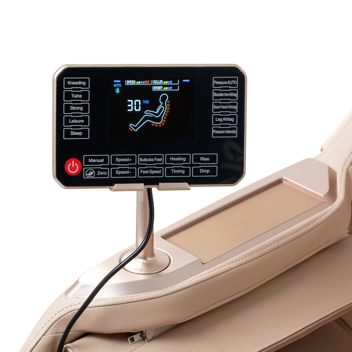 Sakura Prime 108 massage chair in white with plush upholstery and modern design, showcasing its ergonomic features.