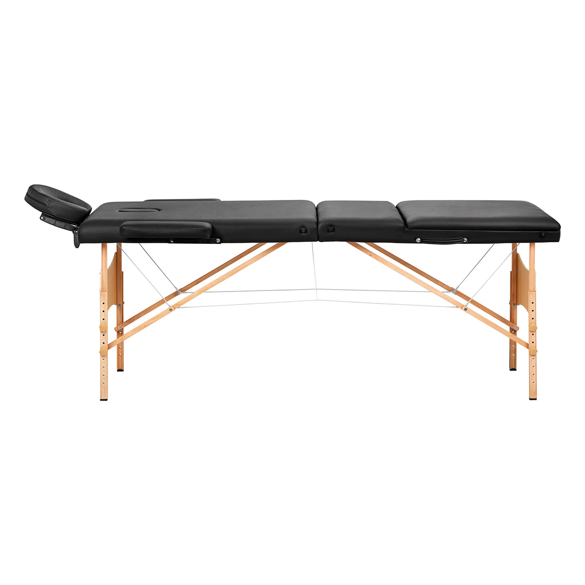 BALANCE wooden folding massage table 3 segment 190x70 black - BVShop