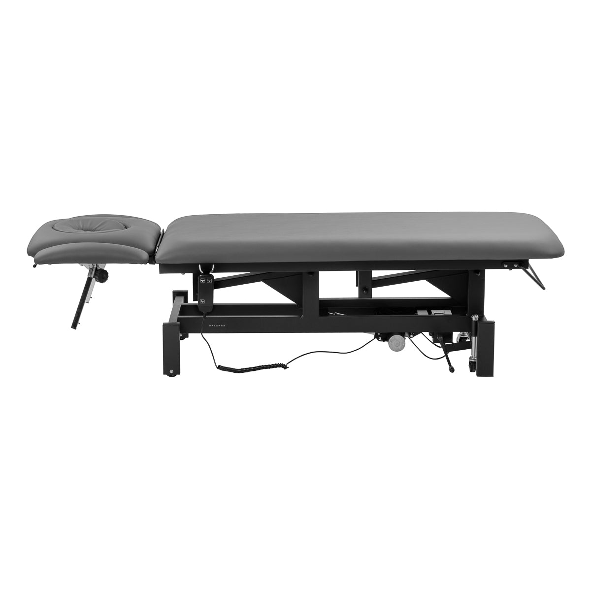 BALANCE Eso 4 grey electric massage table shown from the side