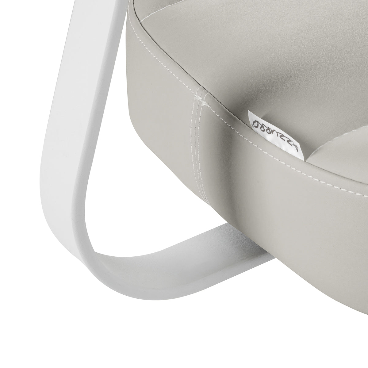 Azzurro 156-F grey synthetic leather seat and backrest detail