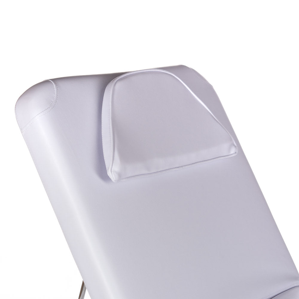 White electrical rehabilitation table BY-1041 from Beauty System with adjustable headrest and clean, padded surface for therapy treatments.