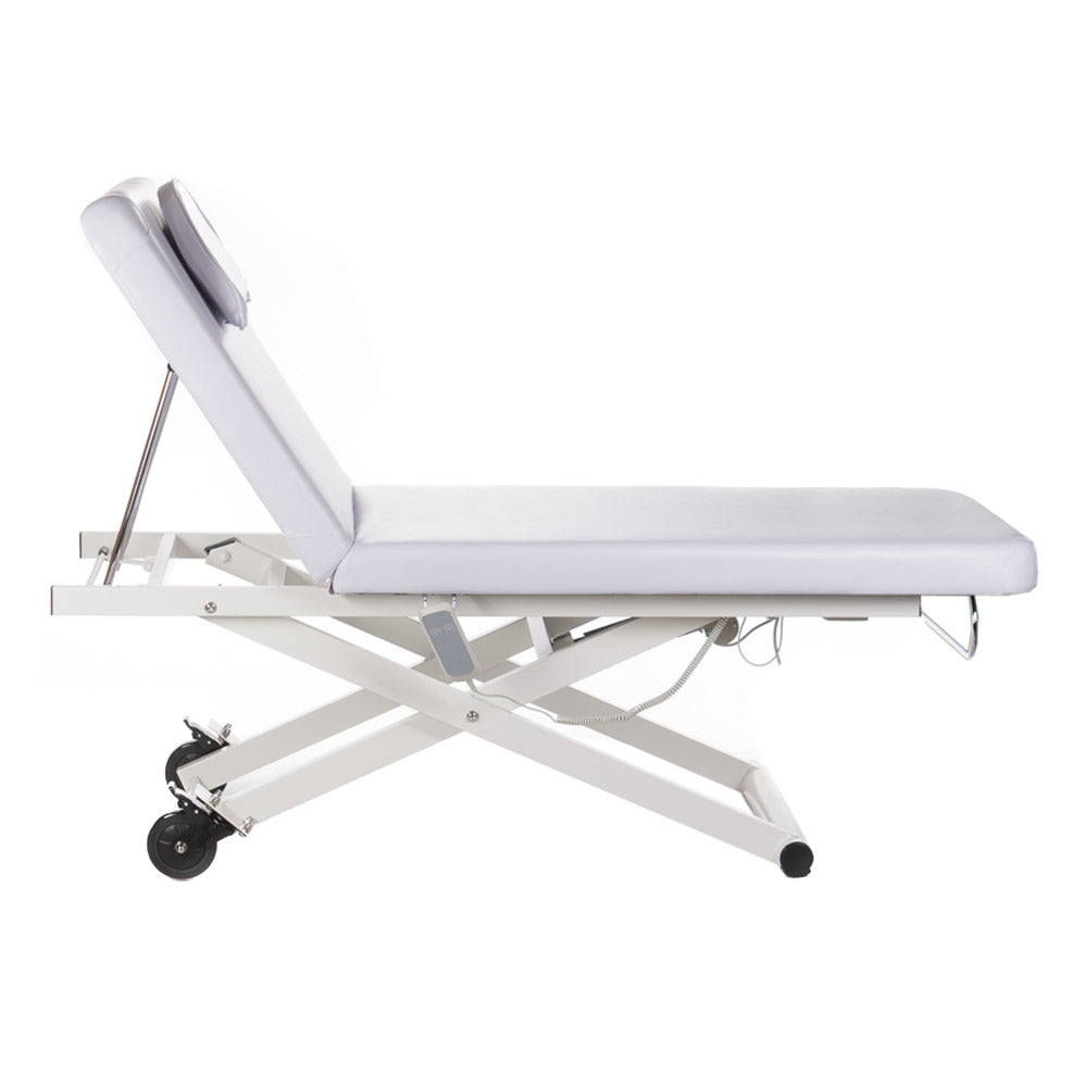 White electrical rehabilitation table BY-1041 from Beauty System with adjustable features and padded surface for therapy sessions.
