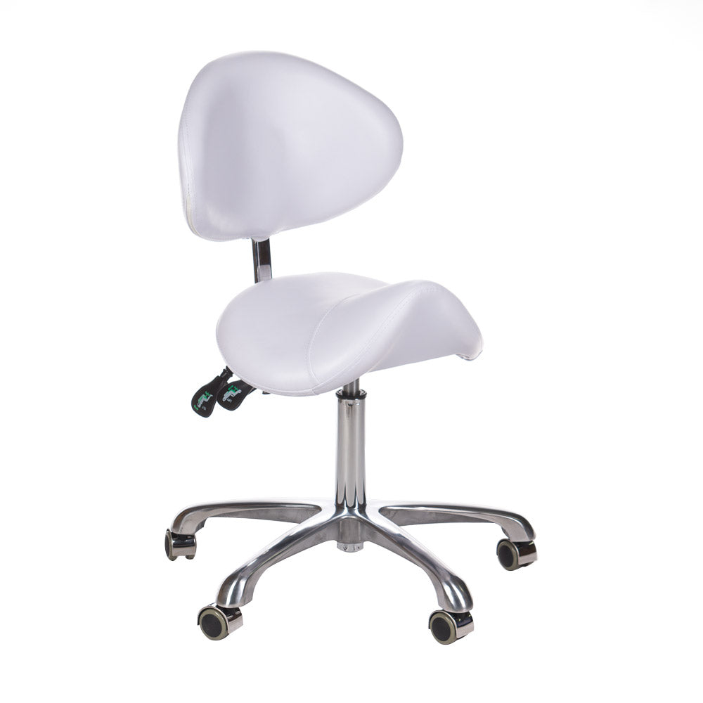 Cosmetic stool with backrest BY-3004 white - BVShop