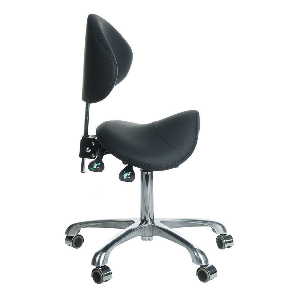 Cosmetic Stool with Backrest BY-3004 black - BVShop