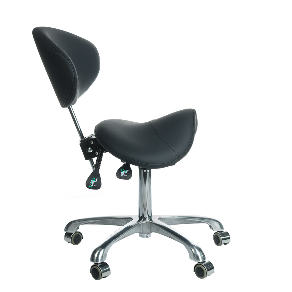 Cosmetic Stool with Backrest BY-3004 black - BVShop