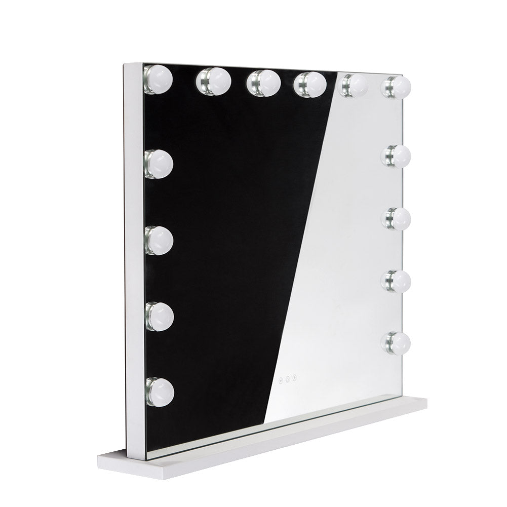 LED illuminated mirror by Beauty System, Hollywood style, 80x65cm with bright lighting and sleek design.