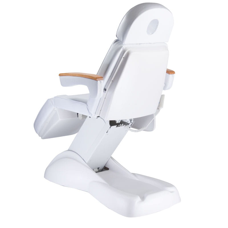 Electric cosmetic chair LUX BW-273B-4 white by Beauty System, cushioned ergonomic beauty salon chair with adjustable features.
