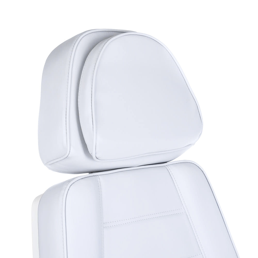 Electric cosmetic chair LUX BW-273B-4 by Beauty System, white adjustable beauty salon chair with padded seat and backrest.
