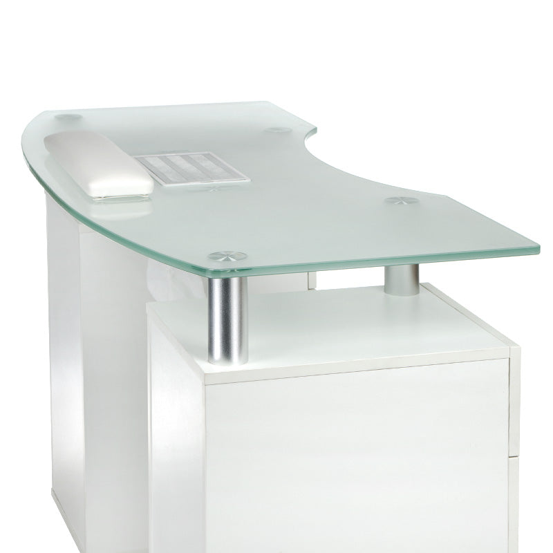 Manicure table with mounting hole BD-3453+O White - BVShop