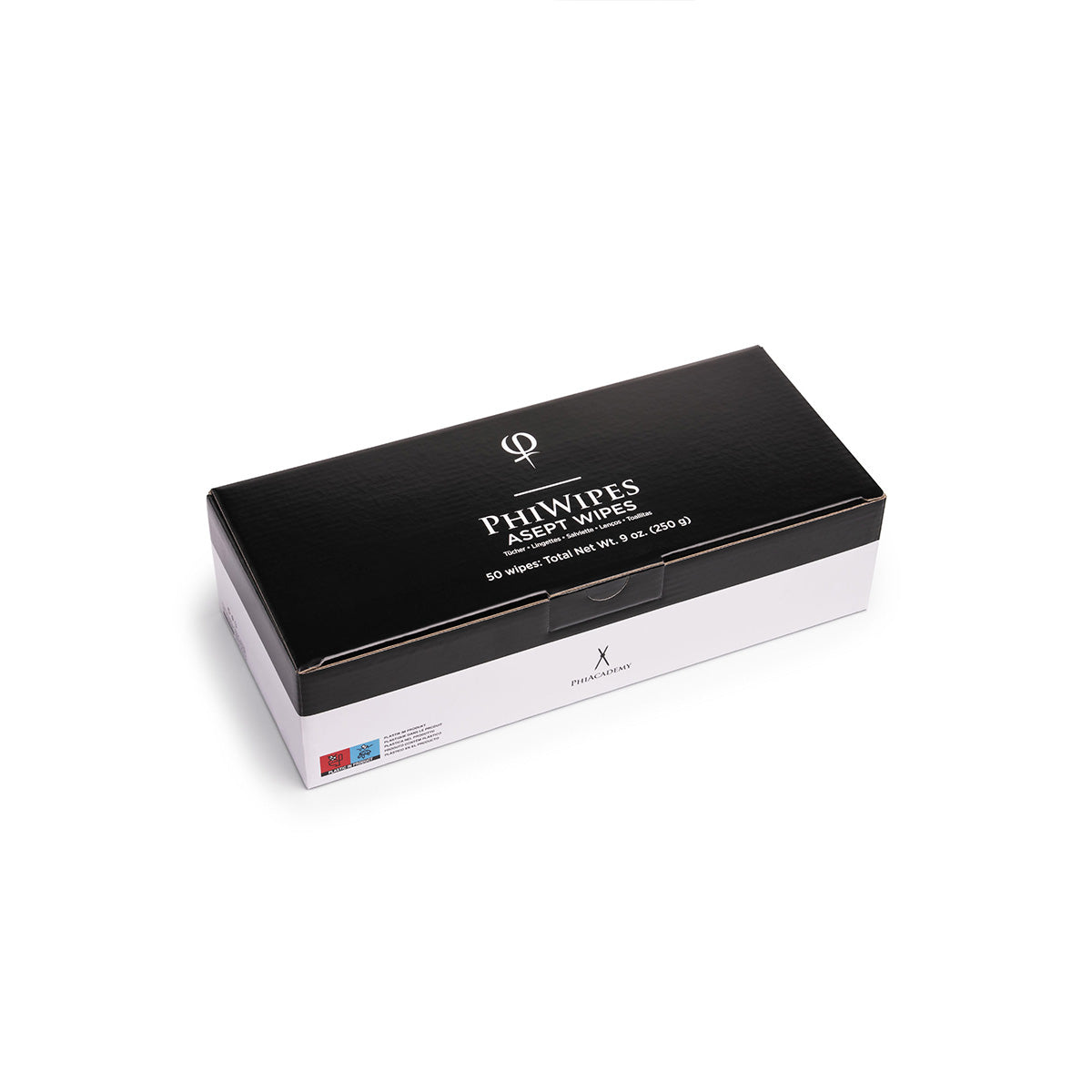 PhiAcademy PhiWipes Asept Wipes 50pcs — closed 50-wipe Asept carton