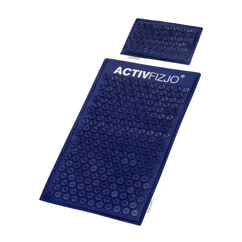 Activfizjo premium natural navy blue acupressure mat with a pillow - BVShop