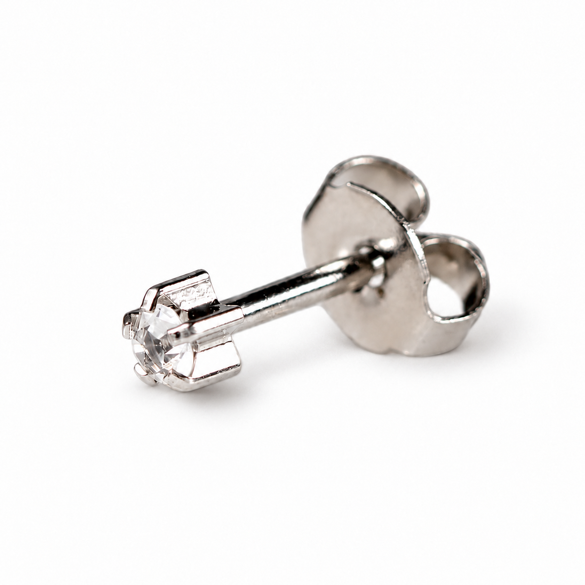 Caflon Blu Piercing Earrings Crystal Clawset 4 mm (White Stainless Steel)