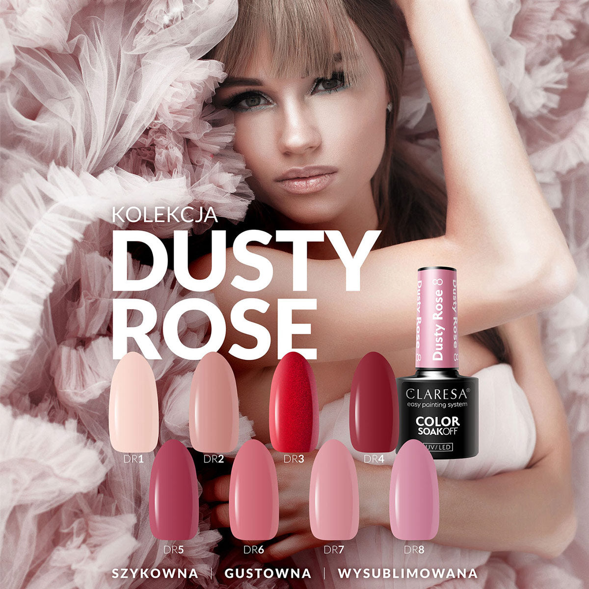 CLARESA Hybrid nail polish DUSTY ROSE 3 -5g - BVShop