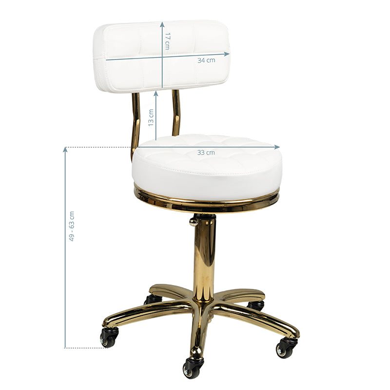 Cosmetic stool gold am-961 white - BVShop