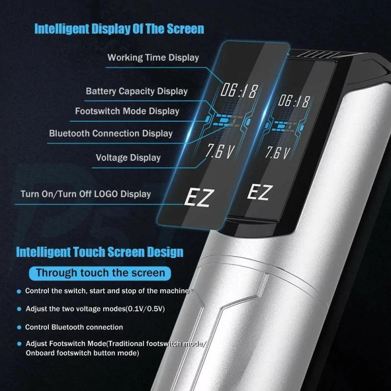 EZ Tattoo P5 Touchscreen Wireless Machine Pen Silver - BVShop