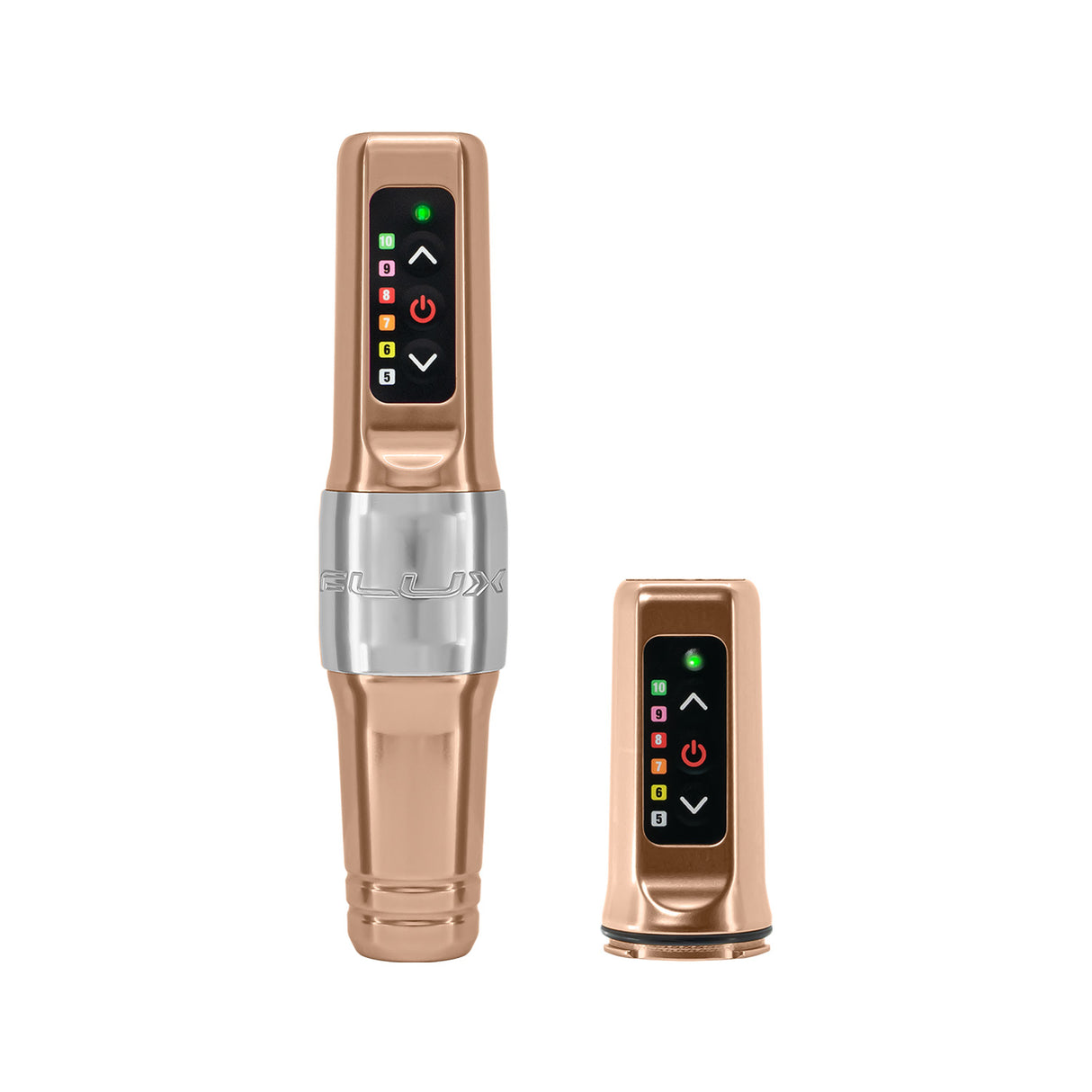 Microbeau Flux Mini Champagne Gold with PowerBolt Mini Tattoo & PMU Machine