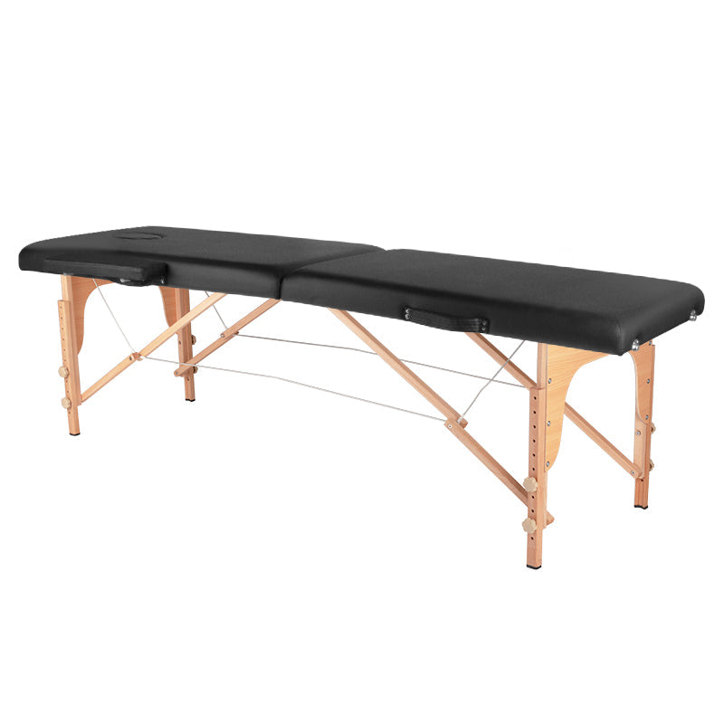 Folding massage table, wood comfort, 2 sections black - BVShop