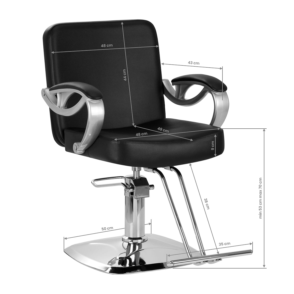 Hair System ZA31 hairdressing chair black - BVShop