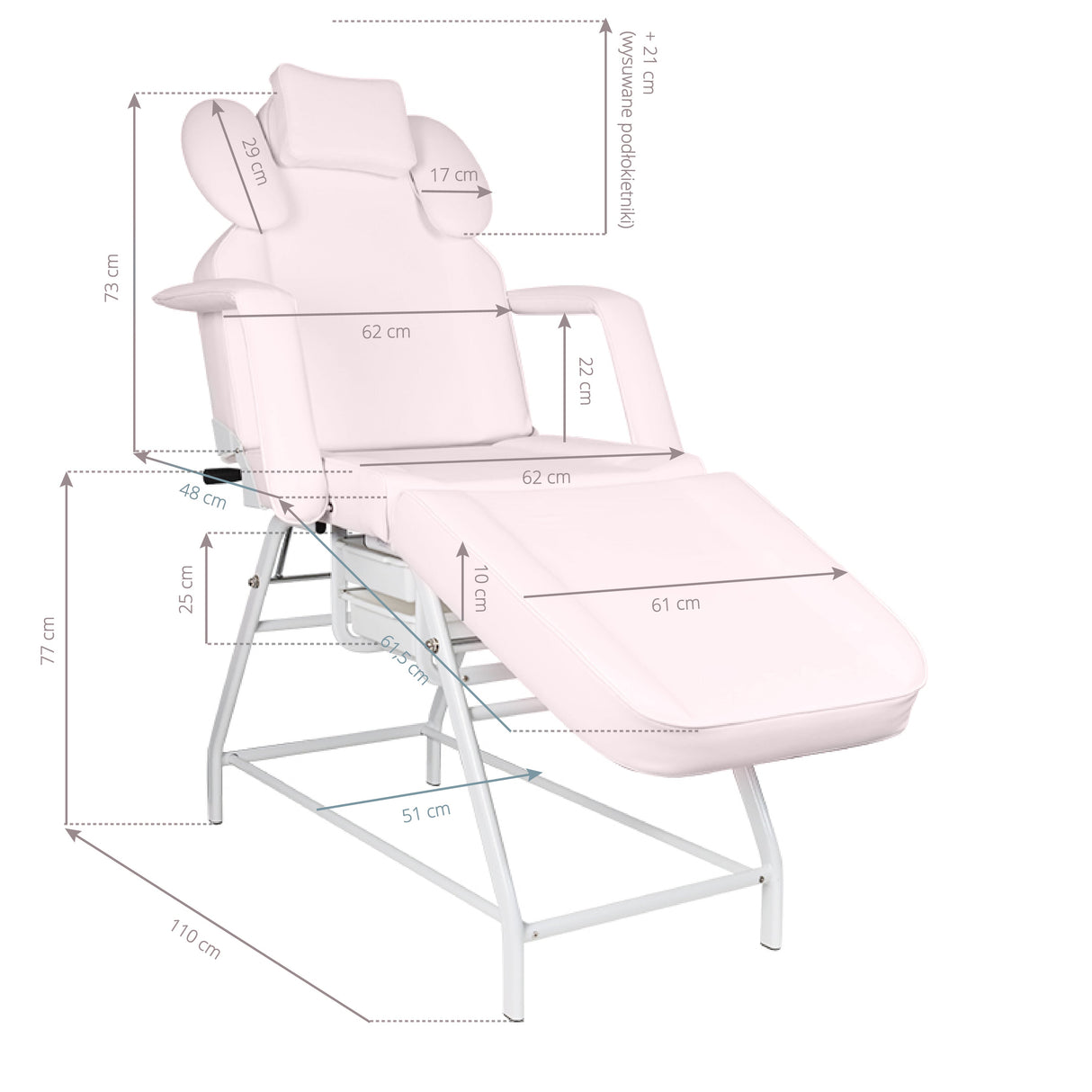 Ivette eyelash treatment chair pink - BVShop