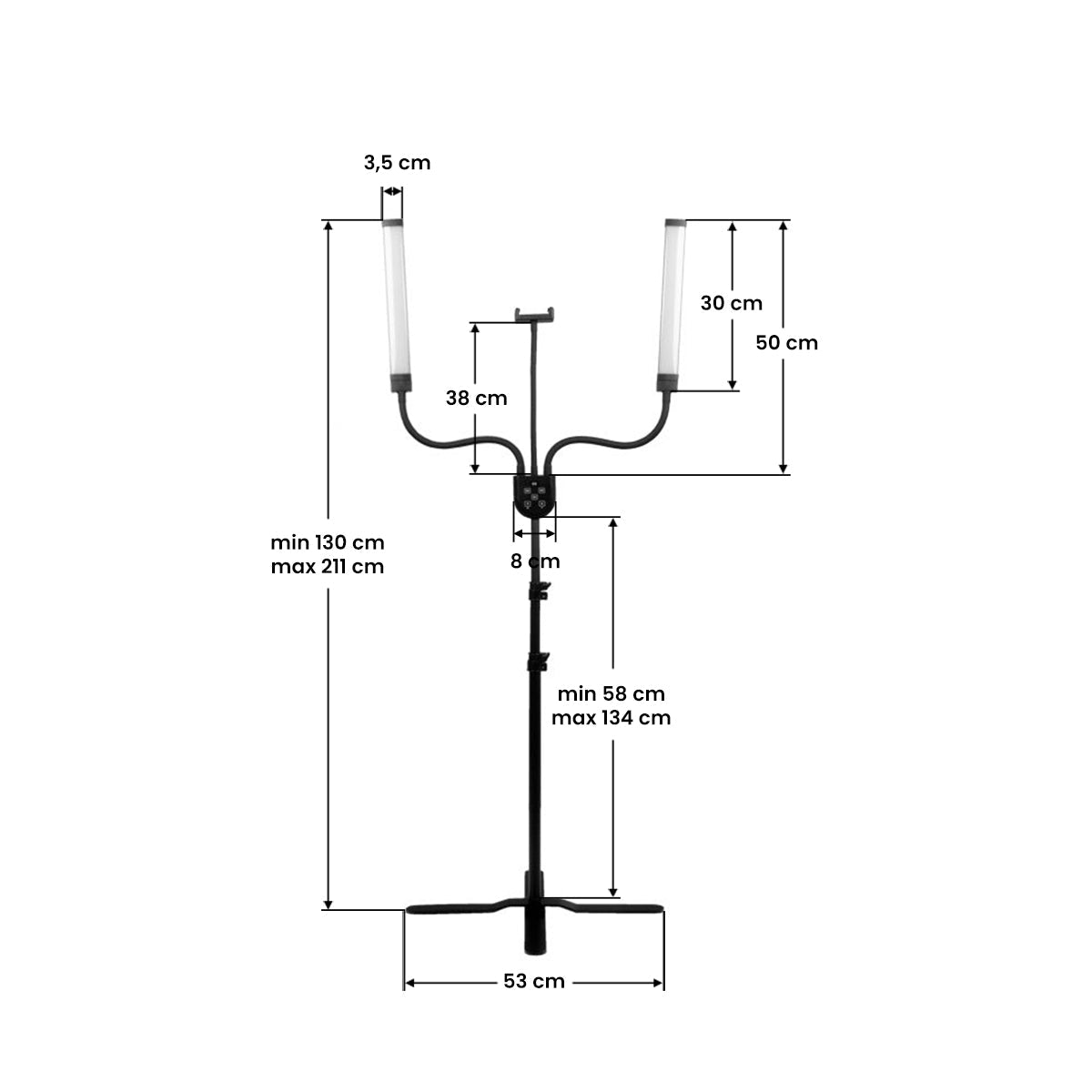 LED lamp for eyelashes and makeup polluks iv type msp-mj-02 black with a remote control - BVShop