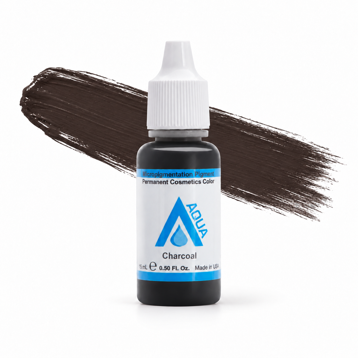 Li Pigments Charcoal bottle with an illustrative colour brushstroke based on the manufacturer swatch