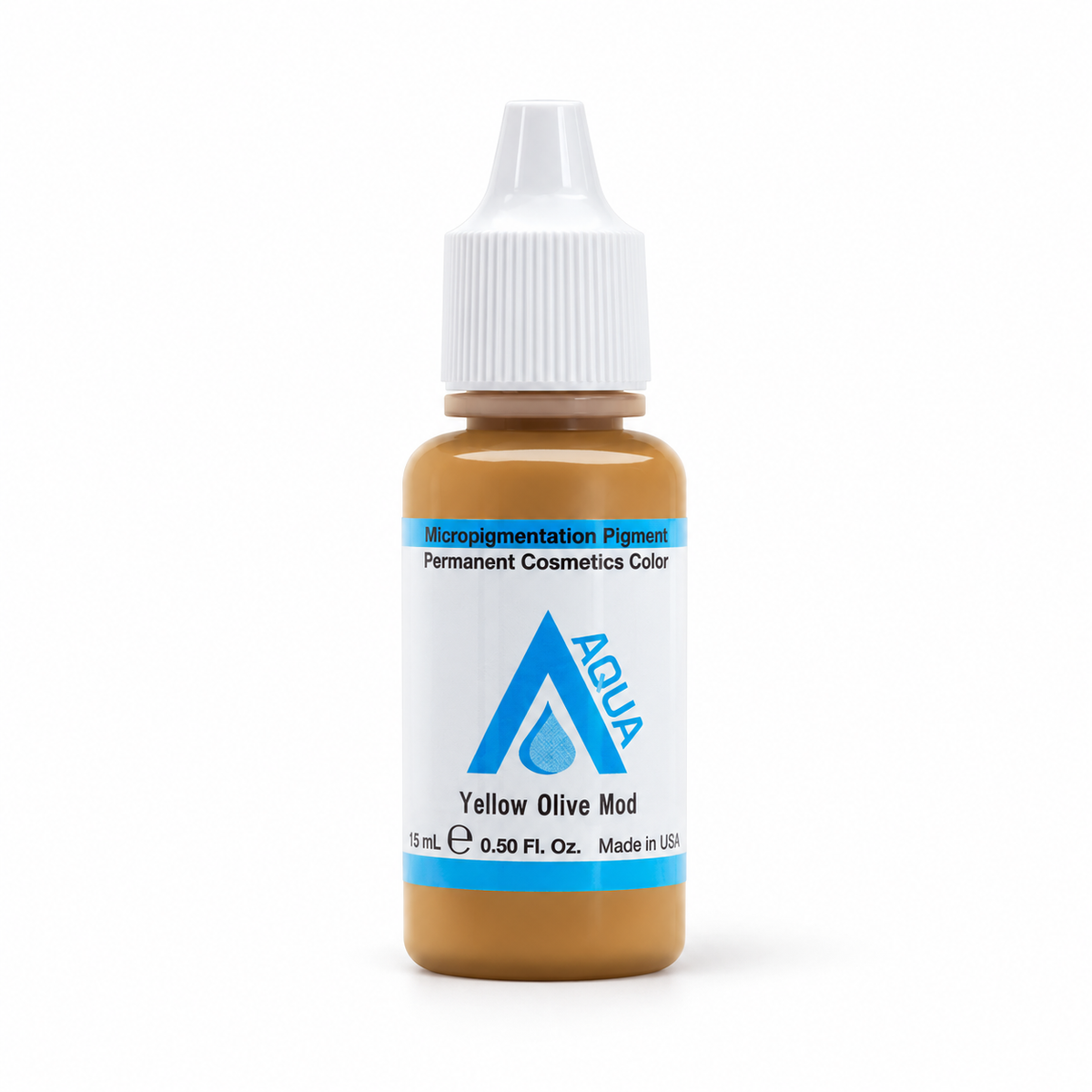 Li Pigments Aqua Yellow Olive Mod Pigment 15ml — bottle on white with soft shadow