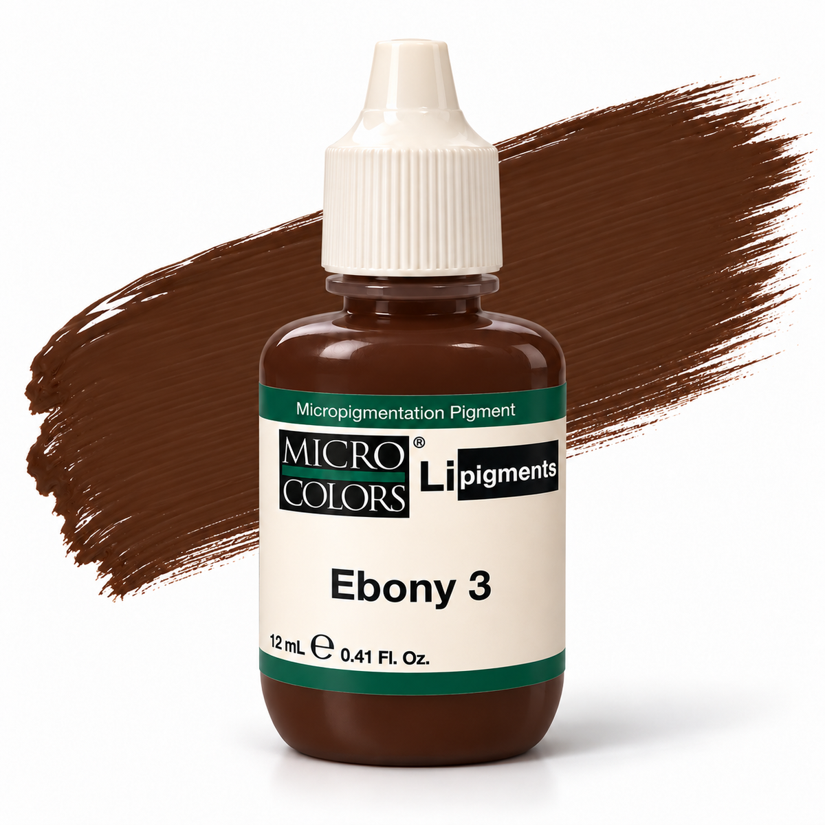 Li Pigments Micro Colors Ebony 3 Pigment 12ml — bottle with pigment colour smear