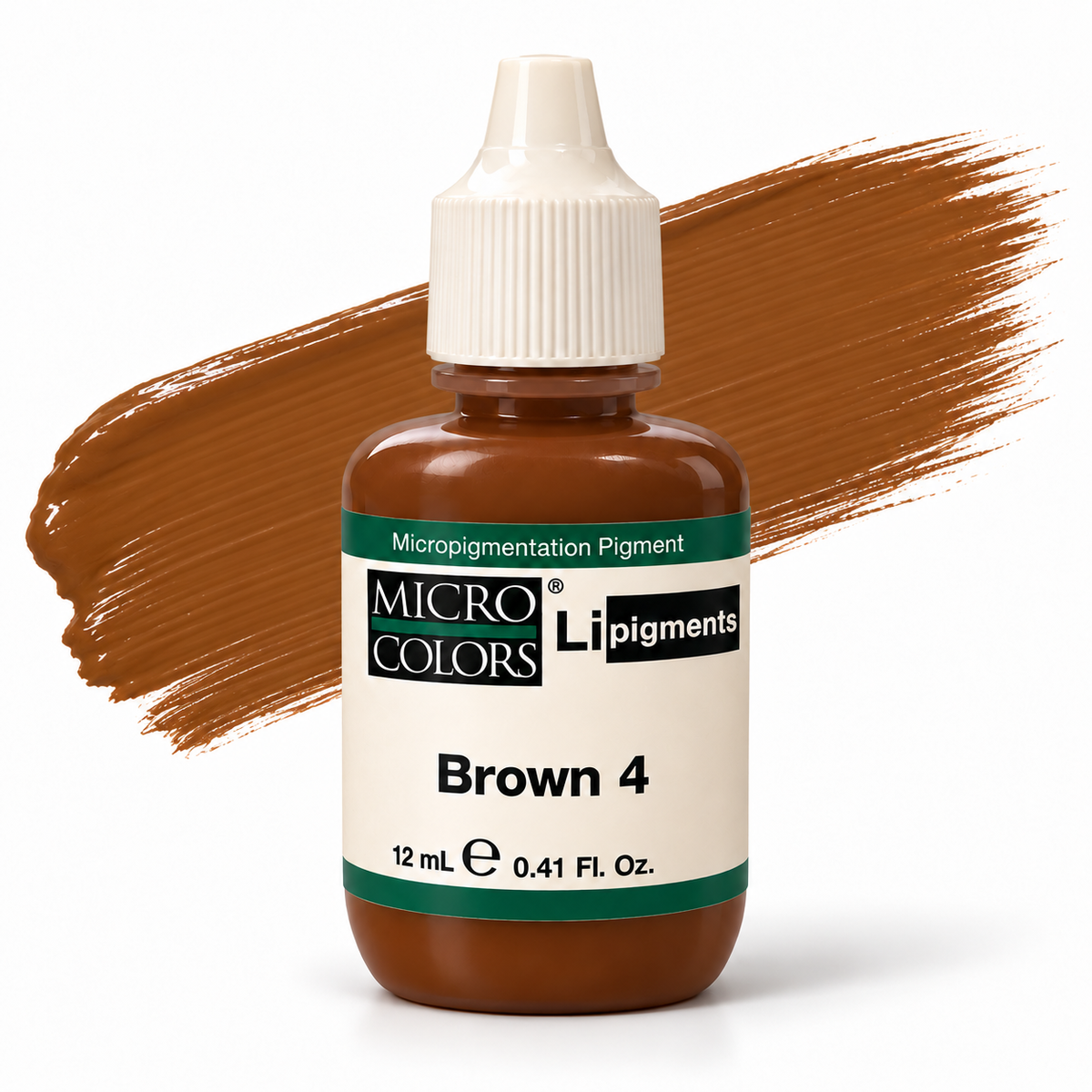 Li Pigments Micro Colors Brown 4 Pigment 12ml — bottle with pigment colour smear