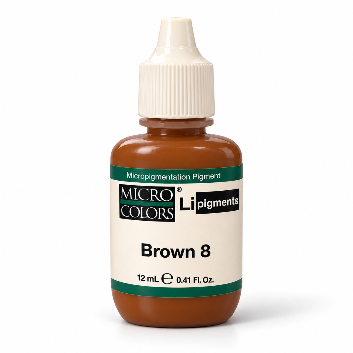 Li Pigments Micro Colors Brown 8 Pigment 12ml — bottle on white background with soft shadow