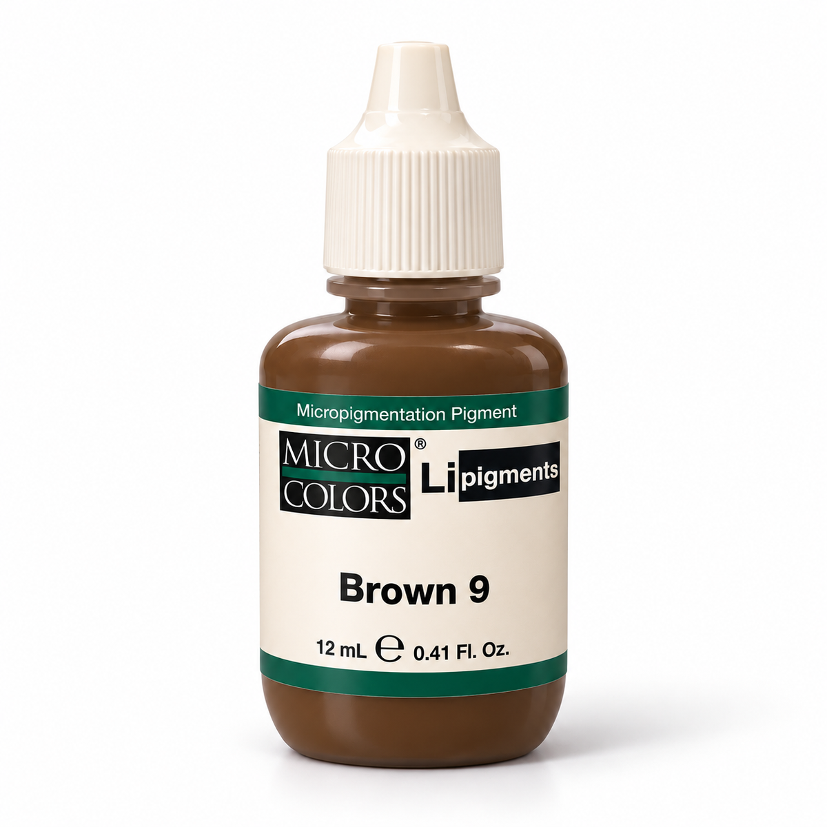 Li Pigments Micro Colors Brown 9 Pigment 12ml — bottle on white background with soft shadow