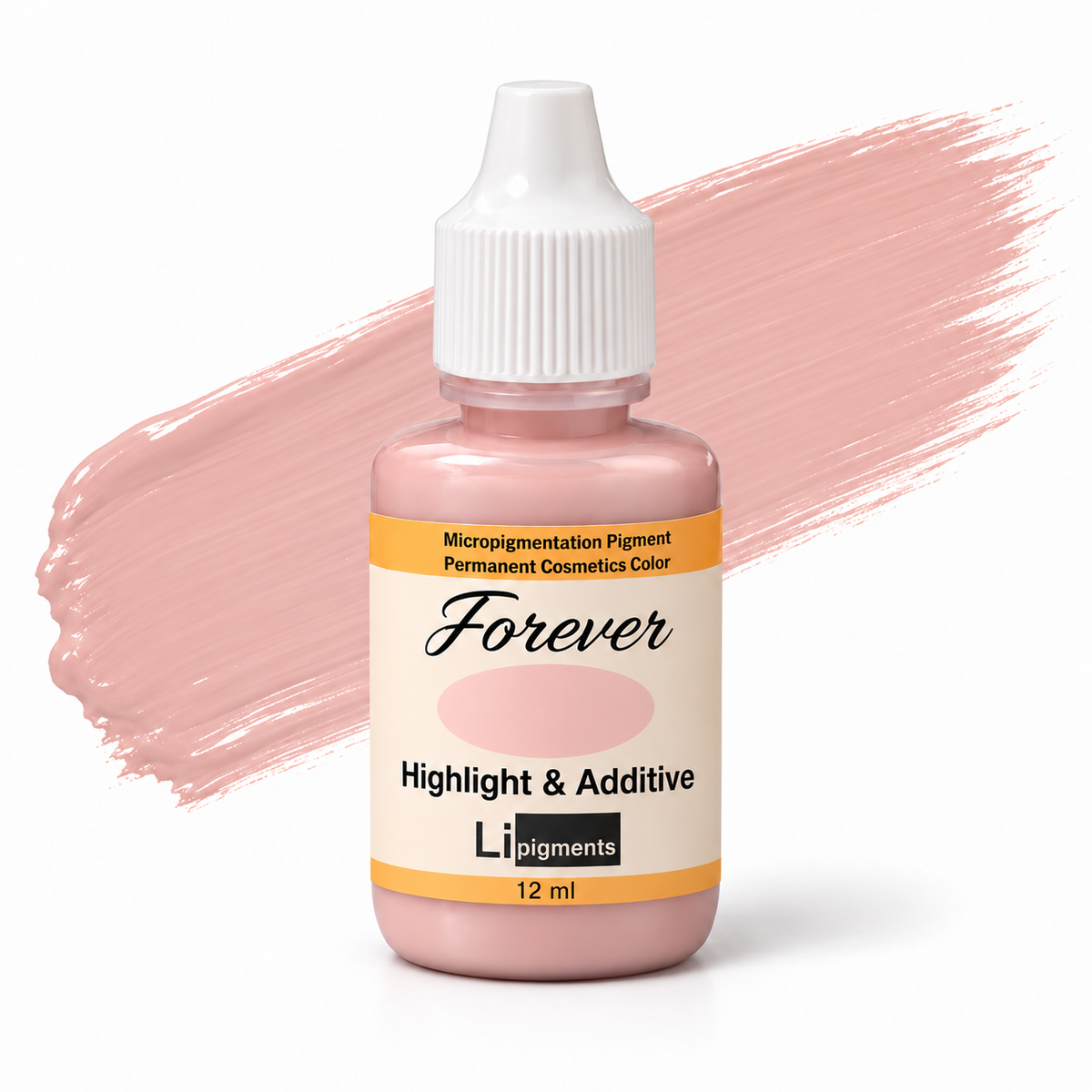 Li Pigments Forever Highlight & Additive Modifier 12ml — bottle with pigment colour smear