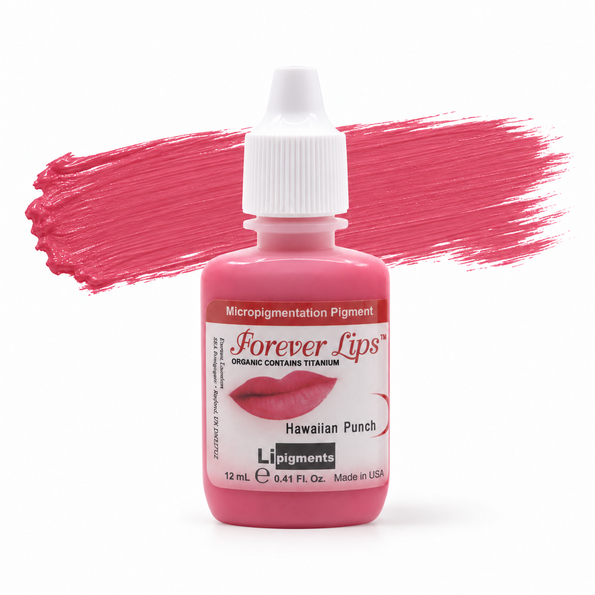 Li Pigments Forever Hawaiian Punch Pigment 12ml — product bottle with colour brushstroke