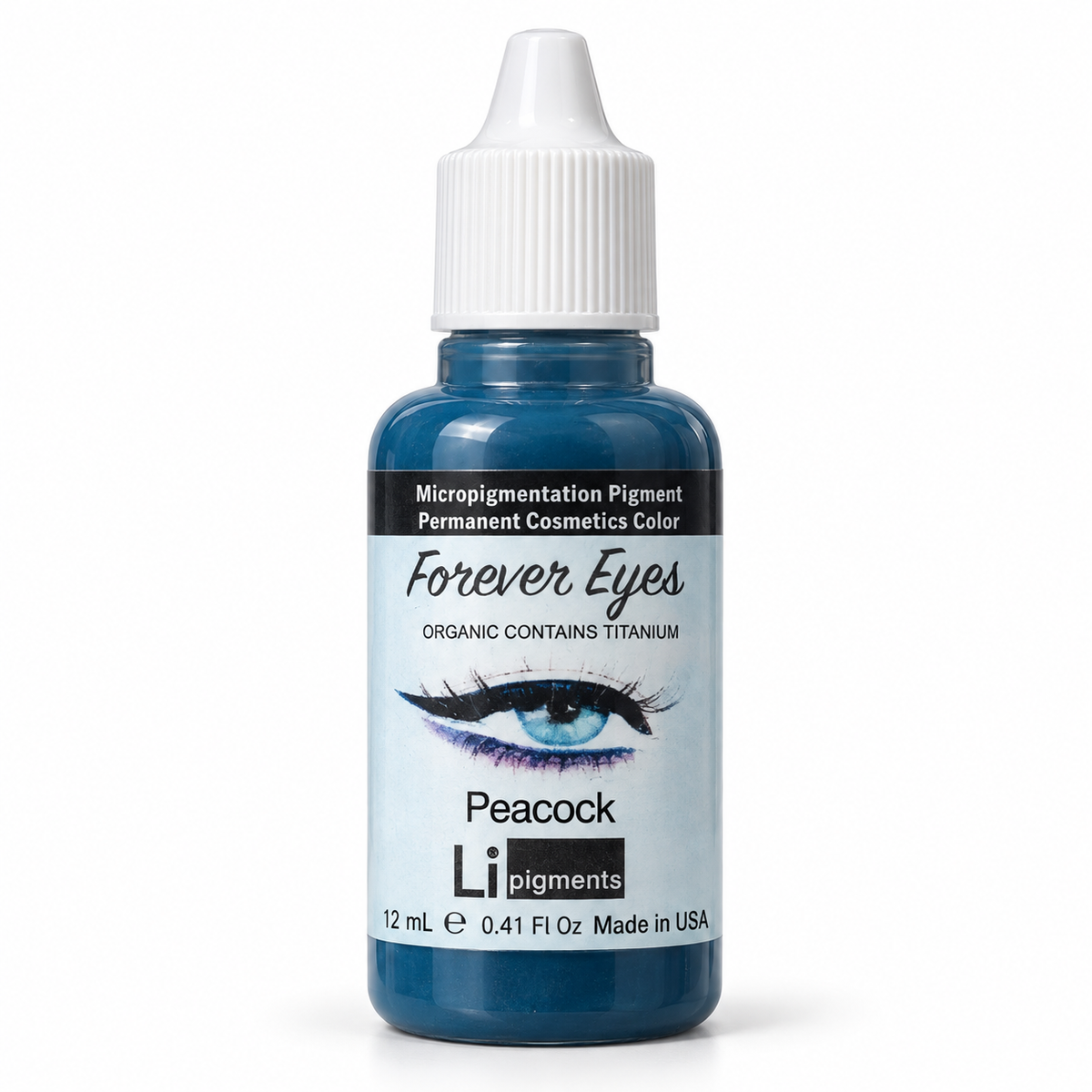 Li Pigments Forever Eyes Peacock 12ml — actual bottle restored on white with soft shadow