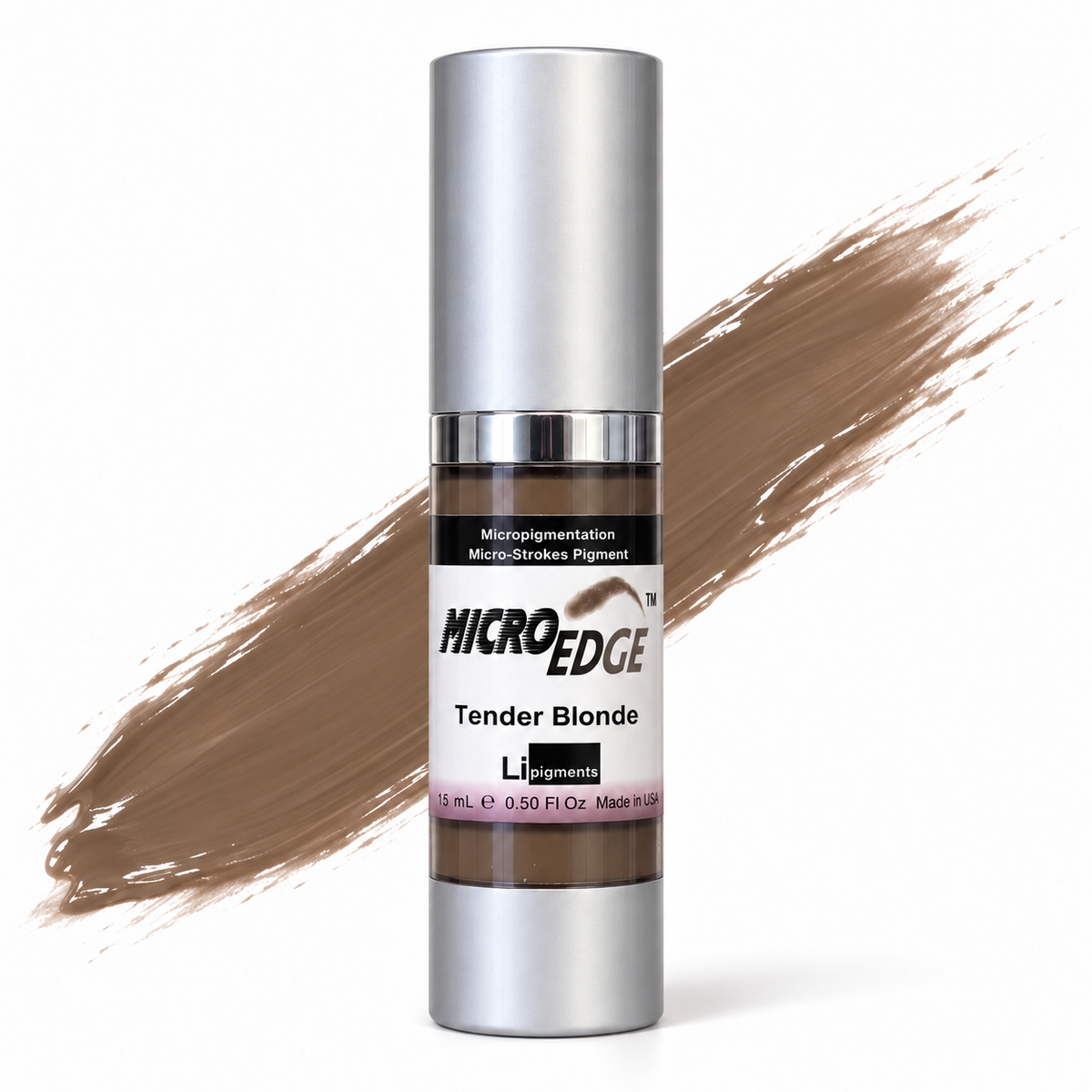 Li Pigments Micro Edge Tender Blonde Modifier 15ml — bottle with a liquid pigment colour swipe