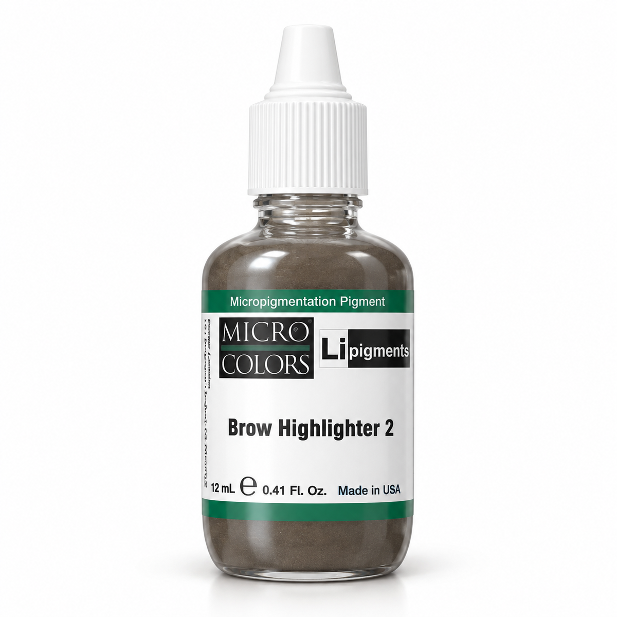 Li Pigments Micro Colors Brow Highlighter 2 Modifier 12ml — bottle on white background with soft shadow