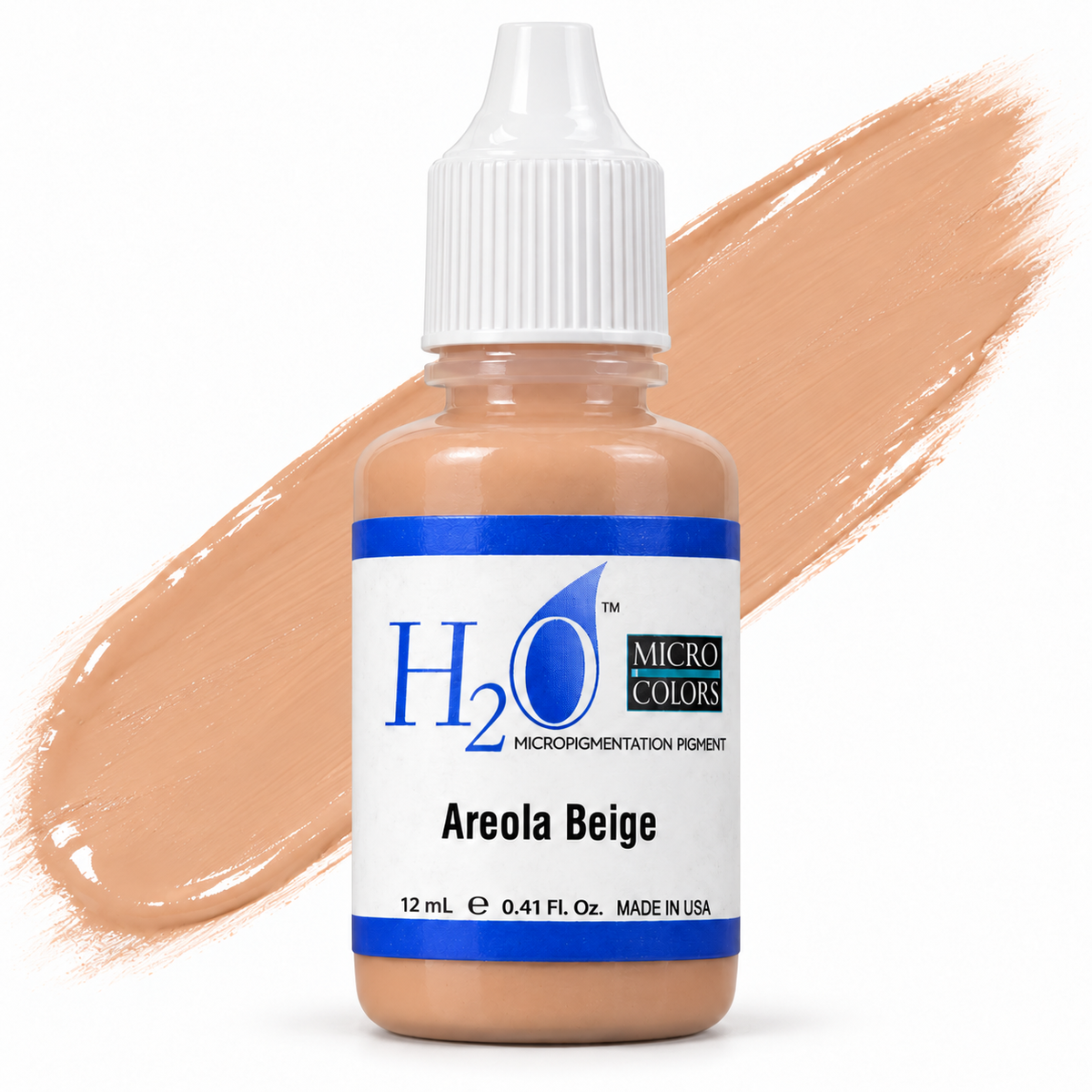 Li Pigments Micro Colors H2O Areola Beige Practice Pigment 12ml — bottle with pigment colour smear