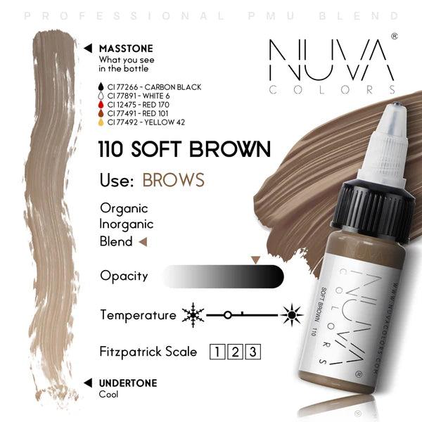 Nuva Colors Eyebrow Pigments 110 SOFT BROWN 15ml - BVShop