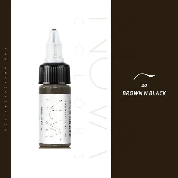 Nuva Colors Eyeliner Pigments 20 BROWN N BLACK 15ml - BVShop