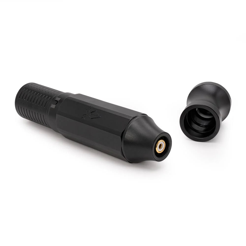 Peak Orion Rotary Pen Tattoo Machine in black with 3.5mm needle stroke, compact and ergonomic design for precise tattooing work.