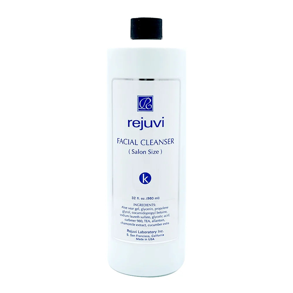 Rejuvi k Facial Cleanser 960ml bottle, front label