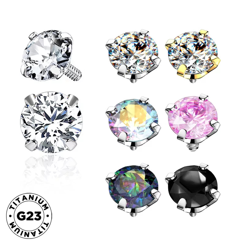 Titanium Ring Tips With Zirconia Bezel - BVShop