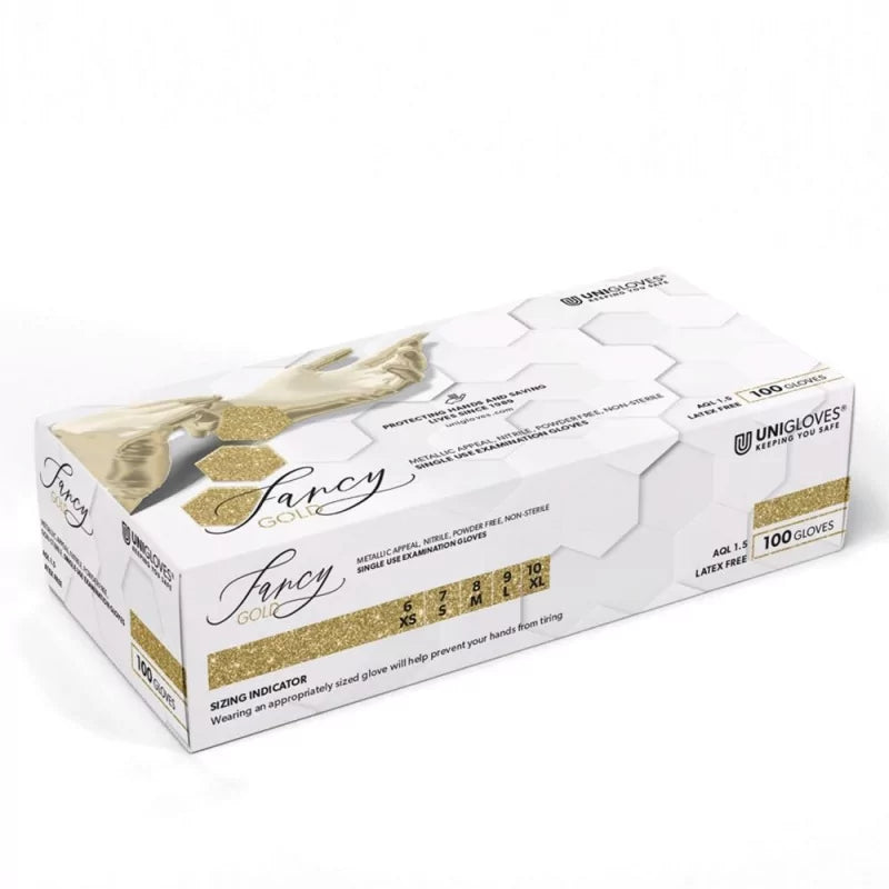 UNIGLOVES Fancy Nitrile Gloves Gold - BVShop