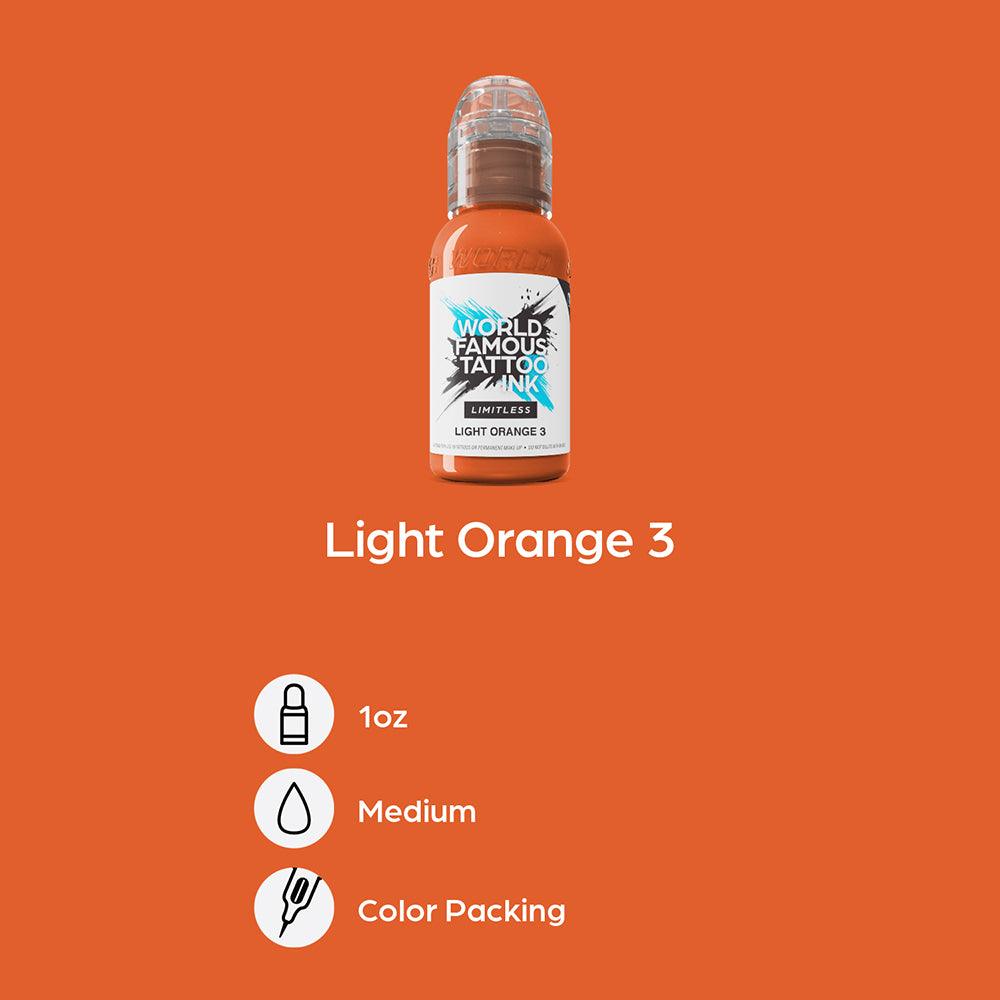 World Famous Limitless Tattoo Ink Light Orange 3 30ml - BVShop