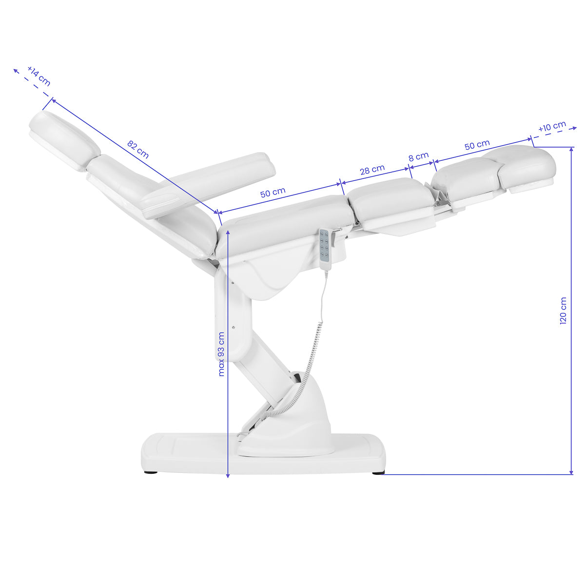 Kate electric podiatry chair, 4 actuators, white - BVShop