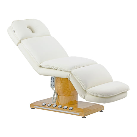 Sillon Cloud electric beauty chair with three motors in cream, front view