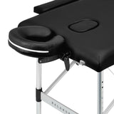 BALANCE aluminium folding massage table 2 segment black - BVShop