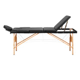 BALANCE wooden folding massage table 3 segment black - BVShop
