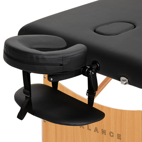 BALANCE wooden folding massage table 3 segment black - BVShop
